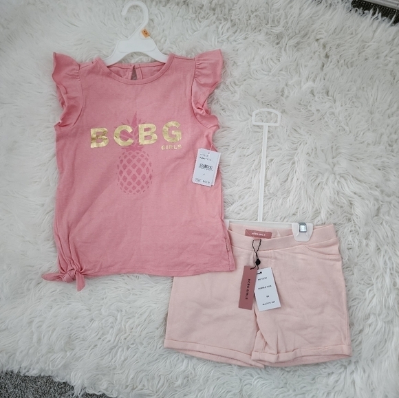 BCBG Girls Shorts Tee set. Bubblegum. Size 6. New. BC - Picture 1 of 6